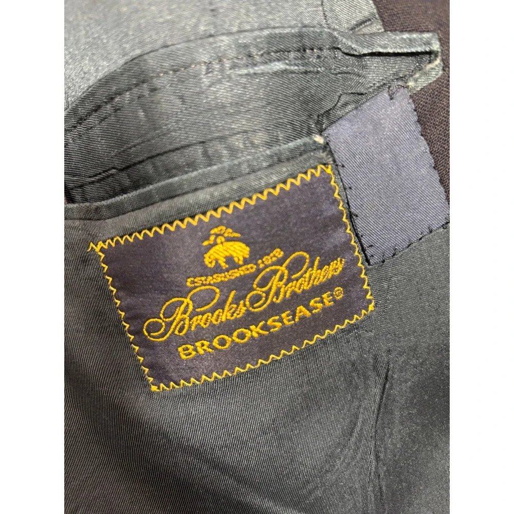 Brooks Brothers Classic Navy Wool Blazer with Gold Buttons